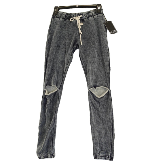 Michael Lauren Gray Jonas Jogger Pants cotton with knee slits Size XS NWT - Picture 1 of 8